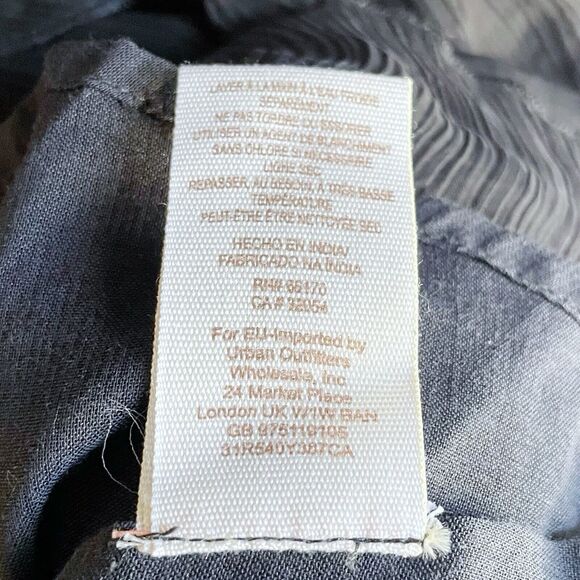 Free People Black Dress Size XS Handkerchief Hem Beaded Neckline Flowy Boho - Picture 6 of 8